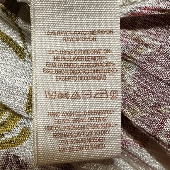 Free People Just the Two of Us Ivory Floral Printed Tunic Dress Sz XS Boho Flowy - Picture 7 of 7